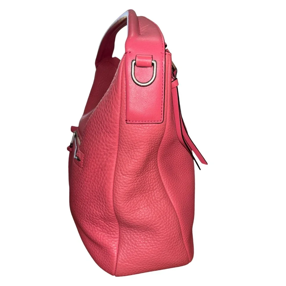 Coach Bleecker Sullivan Hobo F31623 Pebbled Leather Pink Coral Shoulder Bag L